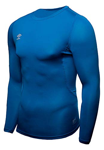 UMBRO Core LS Crew Baselayer Camiseta Térmica, Hombre, Azul, L