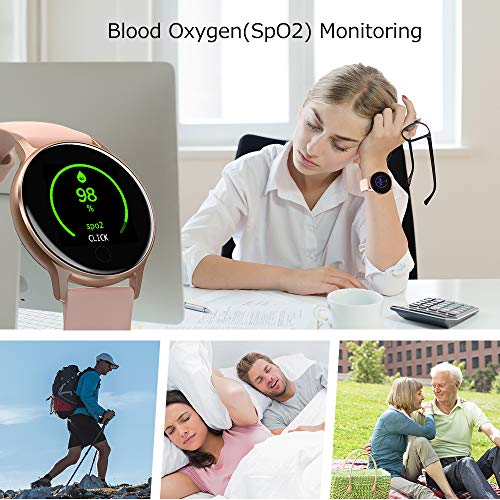 UMIDIGI Reloj Inteligente Uwatch 3S Fitness Tracker con Monitor de Oxígeno en Sangre y Monitor de Frecuencia Cardíaca para Mujeres Hombres 5ATM Impermeable con Brújula para iPhone Samsung y Android