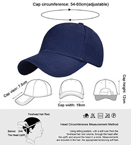UMIPUBO Gorras Beisbol Deportes Unisex Adjustable al Aire Libre Cap clásico algodón Casual Sombrero Gorras de béisbol (Azul Marino)