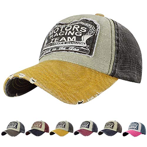 UMIPUBO Gorras Beisbol Deportes Unisex Adjustable al Aire Libre Cap clásico algodón Sombrero Motocicleta Gorras de béisbol (Amarillo, Talla única)