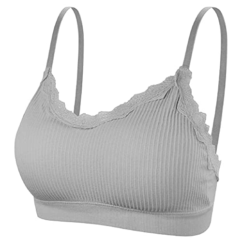 UMIPUBO Sujetador Camisola de 4 Piezas sin Costuras, Almohadilla Desmontable, Sujetador Deportivo Invisible sin Anillo de Acero, Chaleco con Correas elásticas, Ropa Interior combinada para Mujer (B)