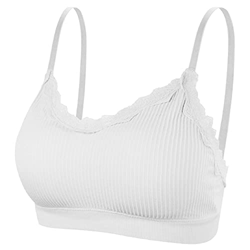 UMIPUBO Sujetador Camisola de 4 Piezas sin Costuras, Almohadilla Desmontable, Sujetador Deportivo Invisible sin Anillo de Acero, Chaleco con Correas elásticas, Ropa Interior combinada para Mujer (B)