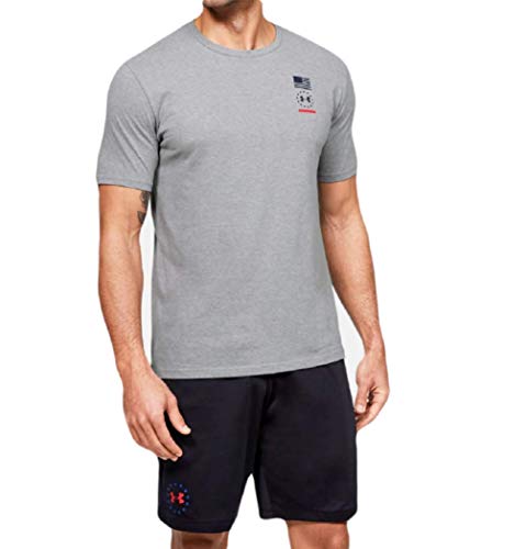 Under Armour Men's Freedom USA Chest T-Shirt (Steel Light Heather/Academy - 035, Medium)