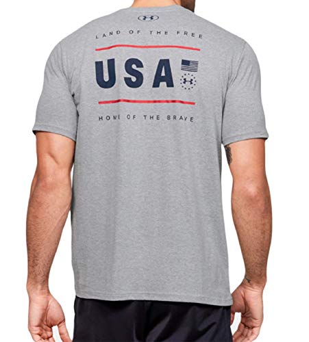 Under Armour Men's Freedom USA Chest T-Shirt (Steel Light Heather/Academy - 035, Medium)