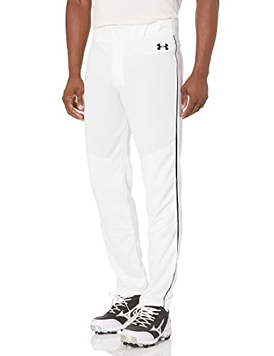 Under Armour Pantalones de béisbol para Hombre Utility con Ribetes relajados, Hombre, Pantalones, 1317259, Blanco (102)/Azul Marino Medianoche, S