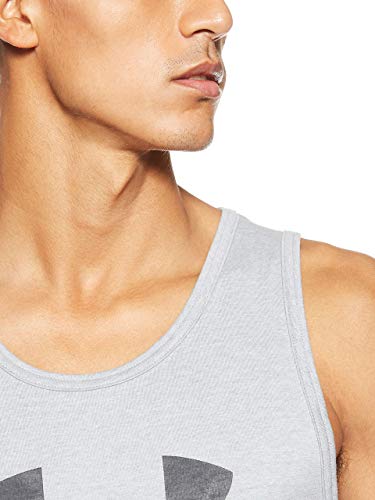 Under Armour Sportstyle Logo Tank Camiseta sin Mangas, Hombre, Gris (Steel Light Heather/Steel Light Heather/Black), L