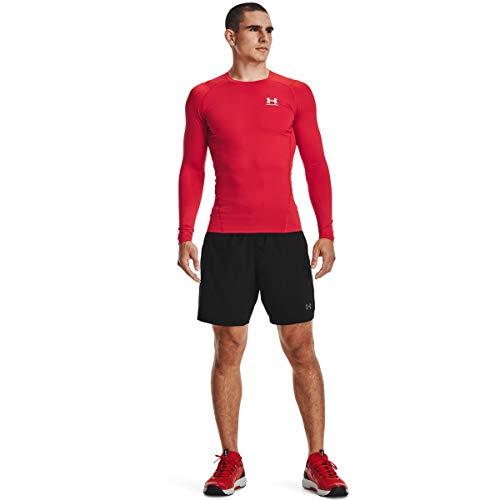 Under Armour UA HG Armour Comp LS, camiseta de manga larga hombre, Rojo (Red / White) , M