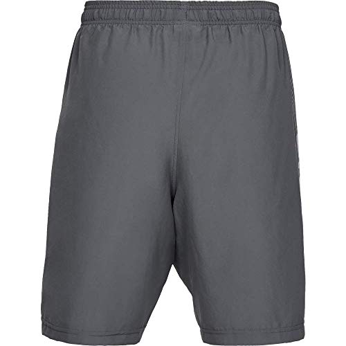 Under Armour Woven Graphic Wordmark, pantalón corto hombre, Gris (Pitch Gray / Orange Glitch) , L