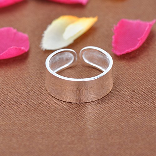 Unendlich U Infinito U Anillo Ajustable de Plata 925 Simple Estilo Banda Pulgar Tamaño N para Las Mujeres