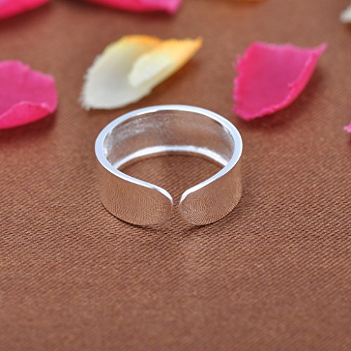 Unendlich U Infinito U Anillo Ajustable de Plata 925 Simple Estilo Banda Pulgar Tamaño N para Las Mujeres