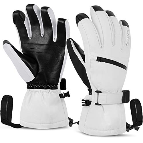 Unigear Guantes de Esquí Impermeable Super Cálido Calientes Nieve Snowboard Pantallas Táctiles AntiViento Antideslizante Esquiar Acampada y Senderismo