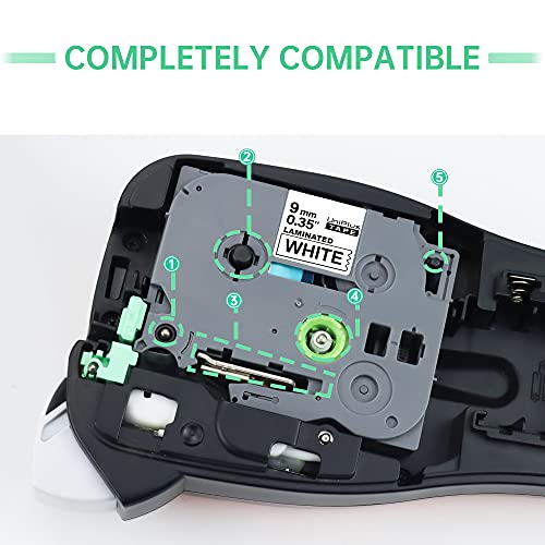 UniPlus 3x Cinta de Etiquetas Compatible para Brother TZe-221 TZe221 TZ 221 9mm Negro Sobre Blanco Tape Cassette para Brother PT-H100r h105 900 1000 1005 1010