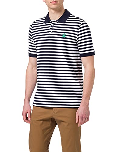 United Colors of Benetton Polo M/M 370tj3175 Camisa, Righe BLU E Bianche 901, XL para Hombre