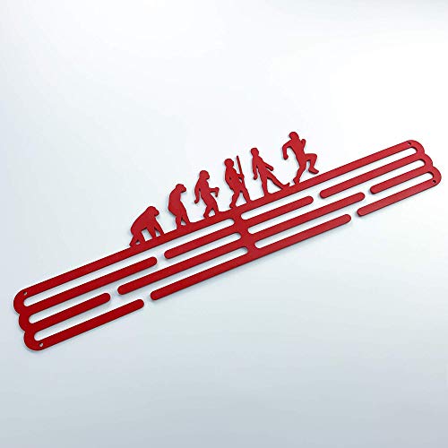 United Medals Darwin Sports - Soporte de pared para colgar medallas (3 barras colgantes hasta 48 medallas), color rojo