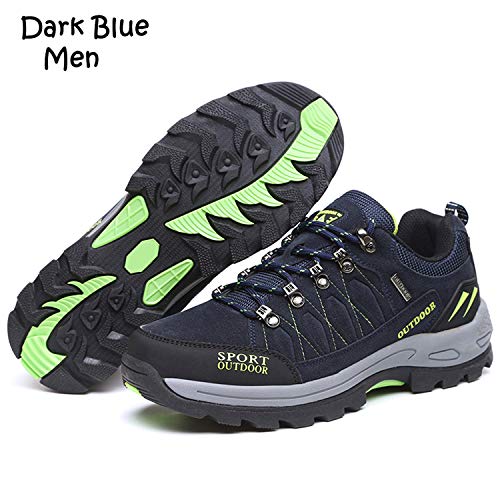 Unitysow Zapatillas de Senderismo Hombres Al Aire Libre Zapatillas de Trekking Impermeables Zapatillas de Montaña Botas de Senderismo Antideslizantes Camping Escalada Sneakers,Azul Oscuro,EU43