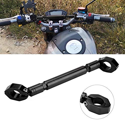 Universal ajustable motocicleta Motor bicicleta manillar soporte y barra de sujeción juego de barra transversal barra de equilibrio de motocicleta 7/8"22mm(Negro)