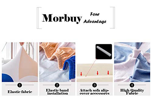 Universal Estiramiento Funda Sofá de 1 2 3 4 plazas, Morbuy Ocio Confort Sofá Cubre Furniture Protector Antideslizante Elastic Soft Sofa Couch Cover (3 plazas,Redondo)