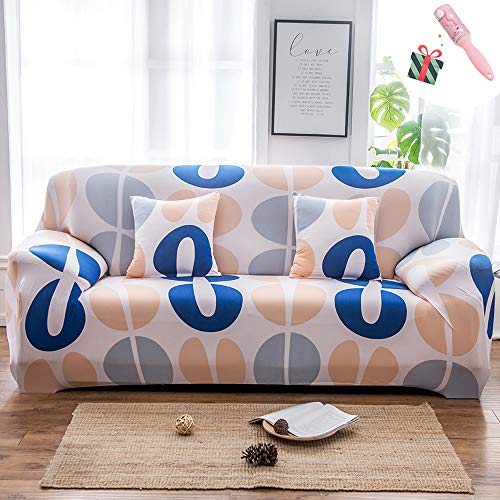 Universal Estiramiento Funda Sofá de 1 2 3 4 plazas, Morbuy Ocio Confort Sofá Cubre Furniture Protector Antideslizante Elastic Soft Sofa Couch Cover (3 plazas,Redondo)