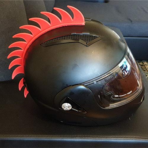 Universal Etiqueta engomada del casco con cinta de doble cara，Pegatina Mohawk Etiqueta de casco diseño de Cabeza de Cresta de Gallo Decoración Montar Accesorios
