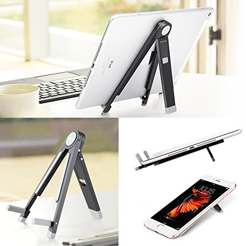 UPPEL Soporte Móvil Inteligente, Soporte para Tableta, Soporte para Computadora Portátil, Ajuste Multi-ángulo Plegable for iPad Pro,for Mac Book,Móviles,Computadoras Portátiles Compatible (7 IN Negro)