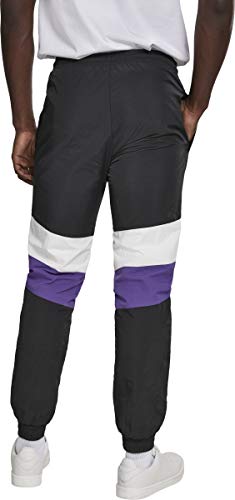 Urban Classics 3-Tone Crinkle Track Pants Pantalones, Multicolor (Blk/Wht/Ultraviolet 01497), 58 (Talla del Fabricante: XX-Large) para Hombre