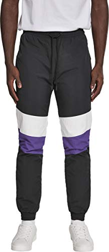 Urban Classics 3-Tone Crinkle Track Pants Pantalones, Multicolor (Blk/Wht/Ultraviolet 01497), 58 (Talla del Fabricante: XX-Large) para Hombre