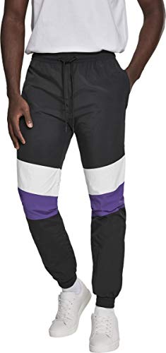 Urban Classics 3-Tone Crinkle Track Pants Pantalones, Multicolor (Blk/Wht/Ultraviolet 01497), 58 (Talla del Fabricante: XX-Large) para Hombre