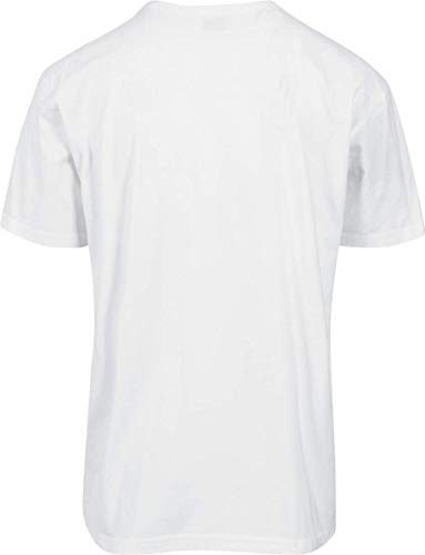 URBAN CLASSICS Camiseta básica de manga corta oversized, cuello redondo normal, de algodón grueso, largo normal, ajuste holgado, de hombre, moderna, color blanco, talla M