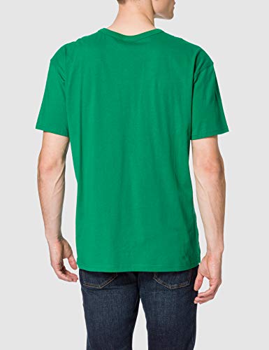 URBAN CLASSICS Camiseta básica de manga corta oversized, cuello redondo normal, de algodón grueso, largo normal, ajuste holgado, de hombre, moderna, color junglegreen, talla L