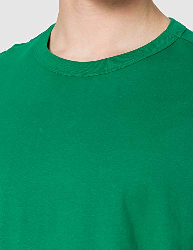 URBAN CLASSICS Camiseta básica de manga corta oversized, cuello redondo normal, de algodón grueso, largo normal, ajuste holgado, de hombre, moderna, color junglegreen, talla L