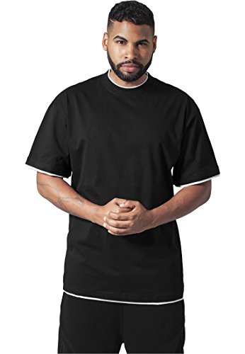 Urban Classics Contrast Tall Tee Camiseta para Hombre, Negro (blk/wht), 6XL