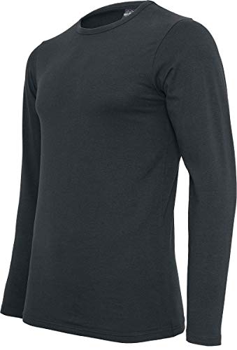 Urban Classics Fitted Stretch L/S tee Camiseta de Manga Larga, Negro (Black 00007), XL para Hombre