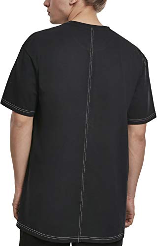 Urban Classics Heavy Oversized Contrast Stitch tee Camiseta, Negro (Black 00007), Large para Hombre