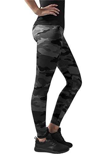 Urban Classics Ladies Camo, Mallas, para Mujer, Negro (Dark Camo), M