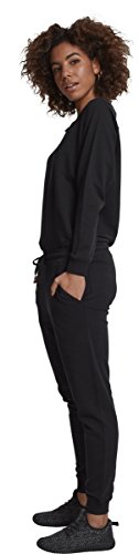 Urban Classics Ladies Long Sleeve Terry Jumpsuit Mono Largo, Negro (Black 00007), XL para Mujer