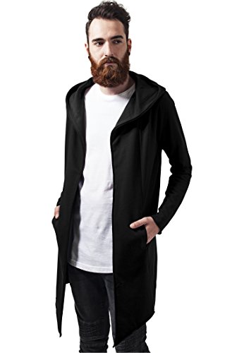 Urban Classics Long Hooded Open Edge Cardigan Sweater, Black, XL para Hombre