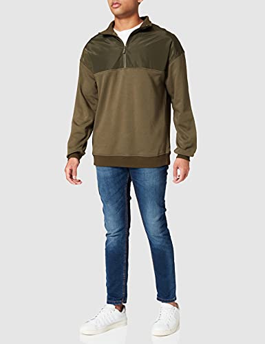 Urban Classics Military Troyer suéter, Verde (Olive 00176), Small para Hombre