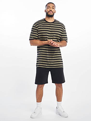 Urban Classics Oversized Yarn Dyed Bold Stripe tee Camiseta, Multicolor (Olive/Black 00868), Large para Hombre