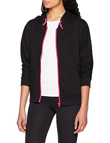 Urban Classics Sudadera con Cierre Negro/Fucsia S