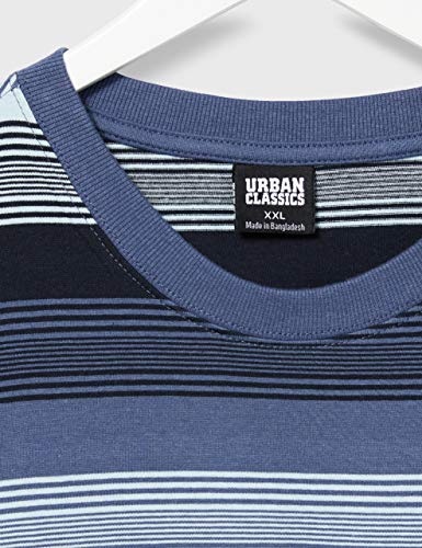 Urban Classics Yarn Dyed Sunrise Stripe tee Camiseta, Color Azul Vintage, L para Hombre