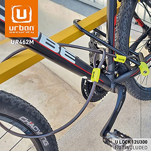 URBAN UR462M Cable de Seguridad Acero Flexible Universal para Bici o Patinete Ø 10mm 120cm Antirrobo Doble Lazo para Fijar Ruedas Sillín Bicicleta Multifunción, Unisex-Adult, Negro, 120 cm