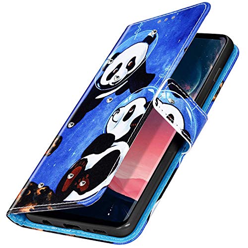 Urhause Funda Compatible con Xiaomi Redmi Note 8T Carcasa Cuero Protectora PU Billetera Funda Pintado Dibujos Tipo Libro Piel Flip Folio Cover Cartera Plegable Soporte Cierre Magnético Case,Panda#2