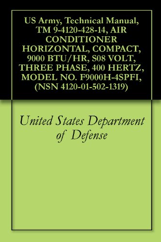 US Army, Technical Manual, TM 9-4120-428-14, AIR CONDITIONER HORIZONTAL, COMPACT, 9000 BTU/HR, S08 VOLT, THREE PHASE, 400 HERTZ, MODEL NO. F9000H-4SPFI, (NSN 4120-01-502-1319) (English Edition)