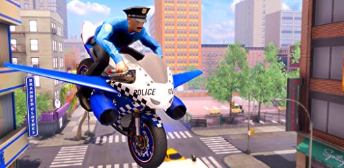 US Police Flying Bike Rider 3D Game: Motorcycle Flying Simulator