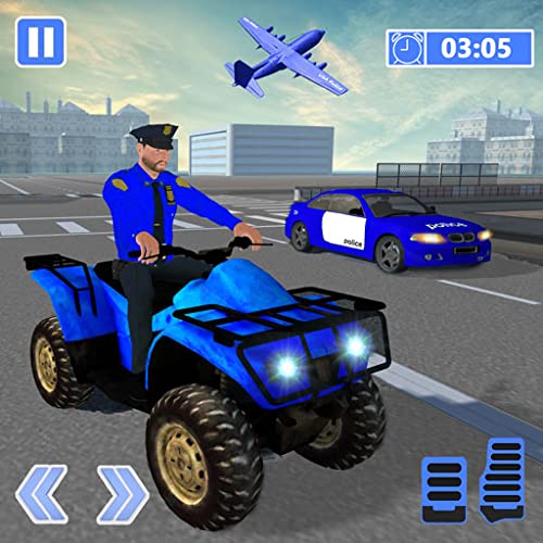 US Police Limousine Car: ATV Quad Transporter Game