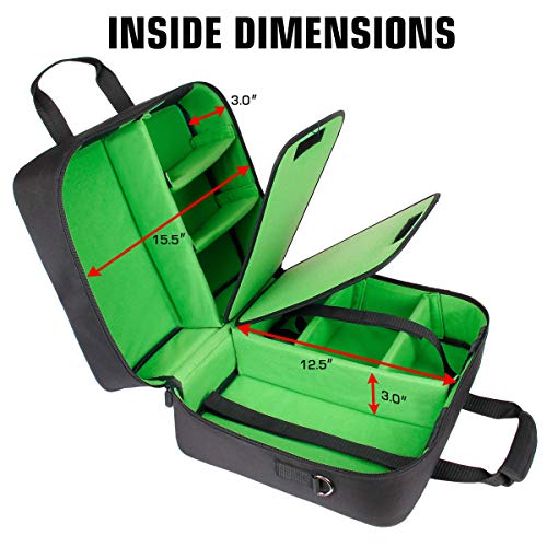 USA Gear Estuche Xbox - Estuche para Consola Compatible con Xbox Series X Y Xbox Series S con Interior Personalizable para Controladores, Juegos, Auriculares para Juegos Y Más Accesorios (Verde)