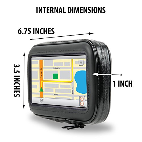 USA Gear GPS Bicicleta Soporte Movil Moto con Manillar Funda Táctil Impermeable con Visualización De 360 Grados - Compatible con Unidades Garmin, Zumo Y GPS De hasta 6.75 Pulgadas