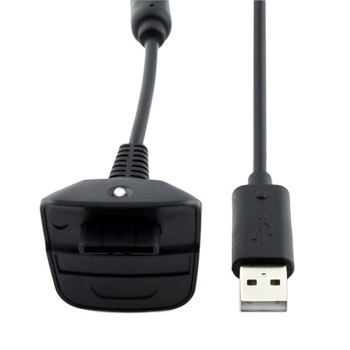 USB CABLE DE CARGA NEGRO PARA MANDO CONSOLA INALAMBRICO WIRELESS XBOX 360