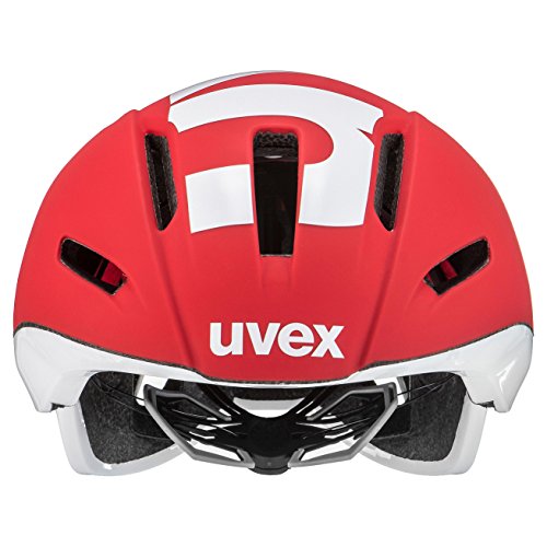 Uvex Edaero Casco de Ciclismo, Unisex Adulto, Rojo/Blanco, 53-58 cm