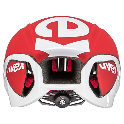 Uvex Edaero Casco de Ciclismo, Unisex Adulto, Rojo/Blanco, 53-58 cm